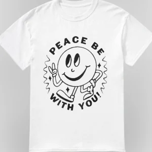Peace Be With You Tee Retro Smiley Face Christian Faith Graphic Shirt Encouragement Gift
