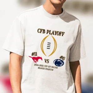 Penn State vs SMU CFP First Round Beaver Stadium Tee, 2024-2025 College Football Playoff Game Day Souvenir Shirt
