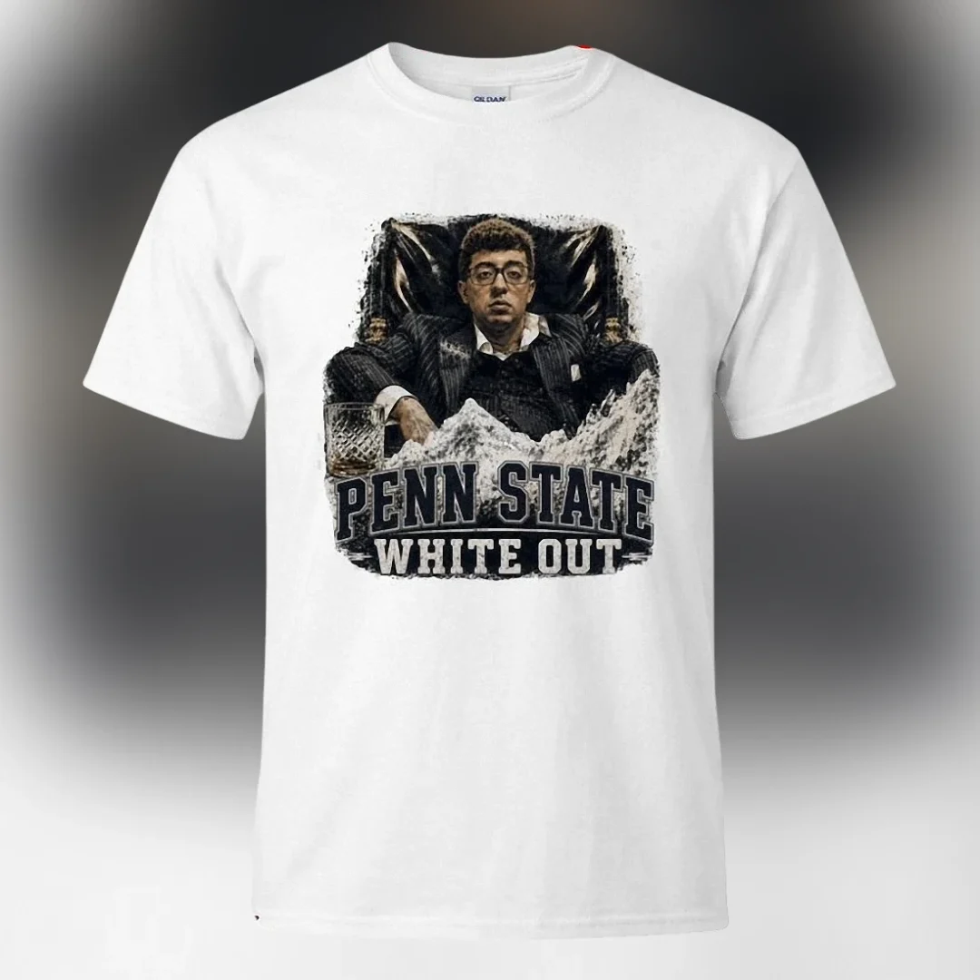 Penn State White Out Tee Funny Scarface Parody Game Day Graphic Shirt available at our Los Angeles warehouse