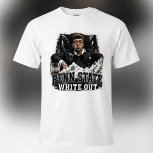 Penn State White Out Tee, Tony Montana Scarface Parody Nittany Lions Game Day Graphic Shirt available at our Los Angeles warehouse