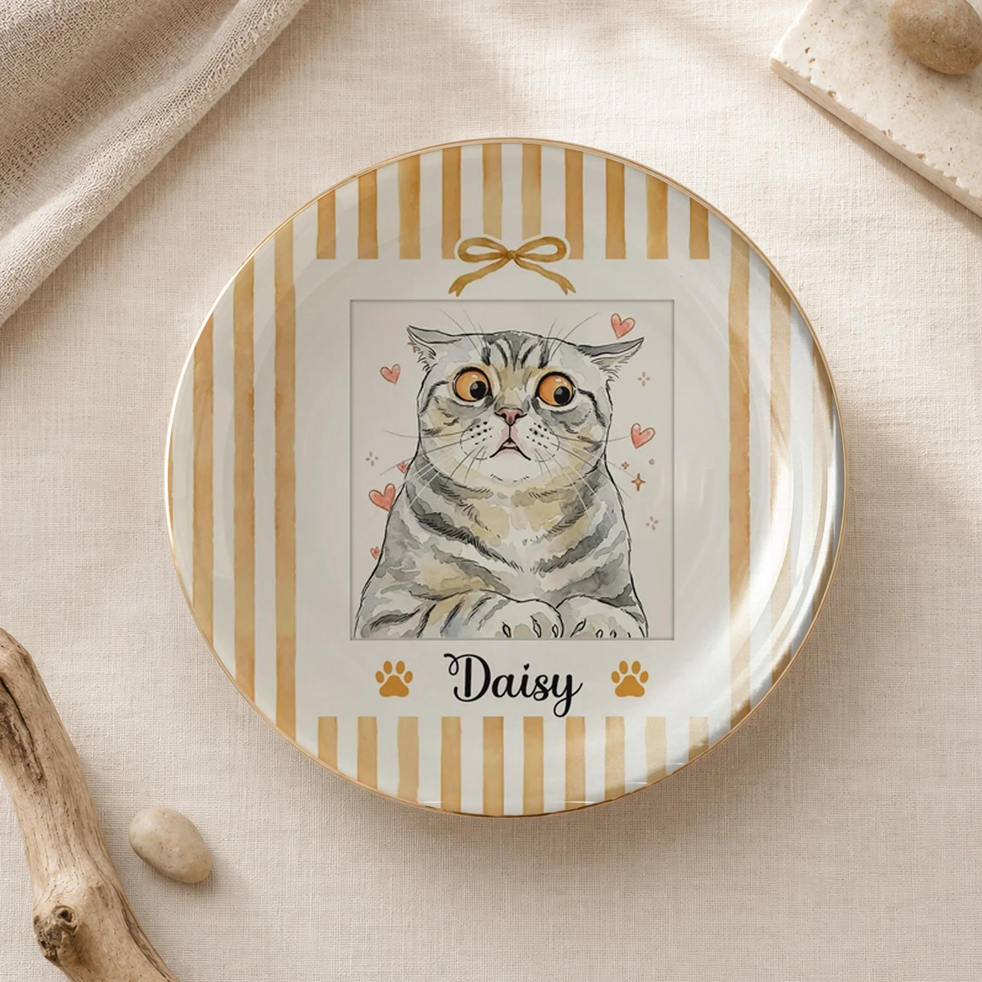 Personalized Pet Portrait Ceramic Trinket Dish Custom Cat Dog Jewelry Tray Pet Memorial Keepsake Gift