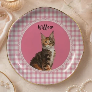 Personalized Pet Portrait Trinket Dish Custom Ceramic Jewelry Ring Tray Keepsake Catchall Dish Gift for Dog Cat Lover