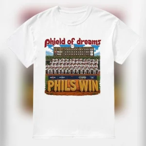 Phield of Dreams Phils Win Baseball Tee Retro Philadelphia Phillies Fan Graphic Shirt