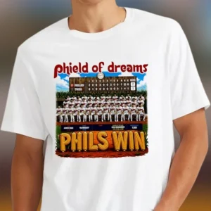 Phield of Dreams Phils Win Baseball Tee, Vintage Philadelphia Baseball Fan Shirt for Game Day