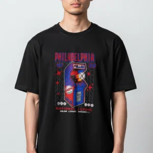 Philadelphia Baseball Arcade Retro Graphic Tee, Vintage 8-bit Video Game National League Shirt available at our Los Angeles warehouse
