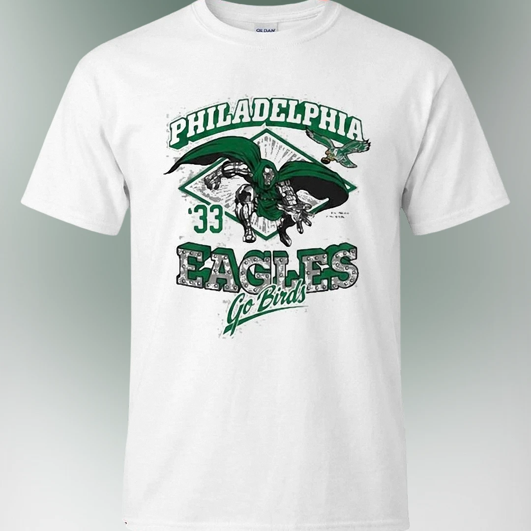 Philadelphia Eagles 33 Go Birds Doctor Doom Tee, Comic Superhero Football Fan Graphic T-Shirt available at our Los Angeles warehouse