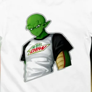 Piccolo Mtn Dew Tee Funny Anime Parody Graphic T-Shirt for DBZ Fans