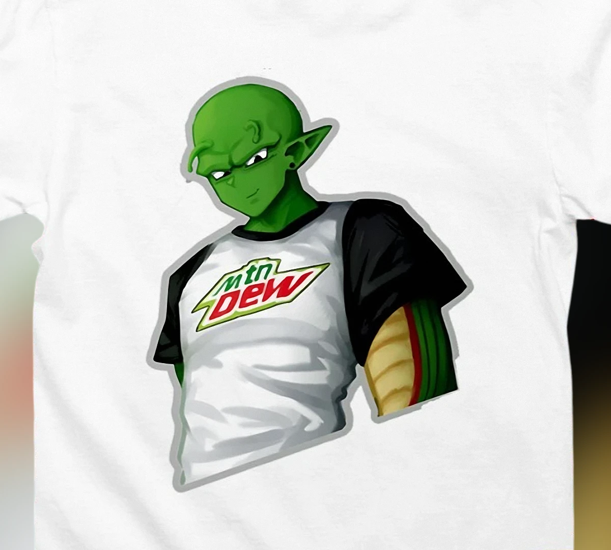 Piccolo Mtn Dew Tee Funny Anime Parody Graphic T-Shirt for DBZ Fans