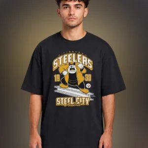 Steelers 1933 Steel City Football Tee, Vintage Pete Disney Character Sports Graphic Shirt available at our Los Angeles warehouse
