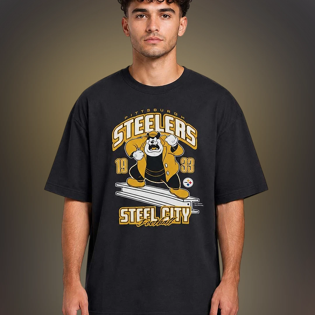 Steelers 1933 Steel City Football Tee, Vintage Pete Disney C — Los Angeles Steelers 1933 Steel City Football Tee, Vintage Pete Disney Character Sports Graphic Shirt available at our Los Angeles warehouse