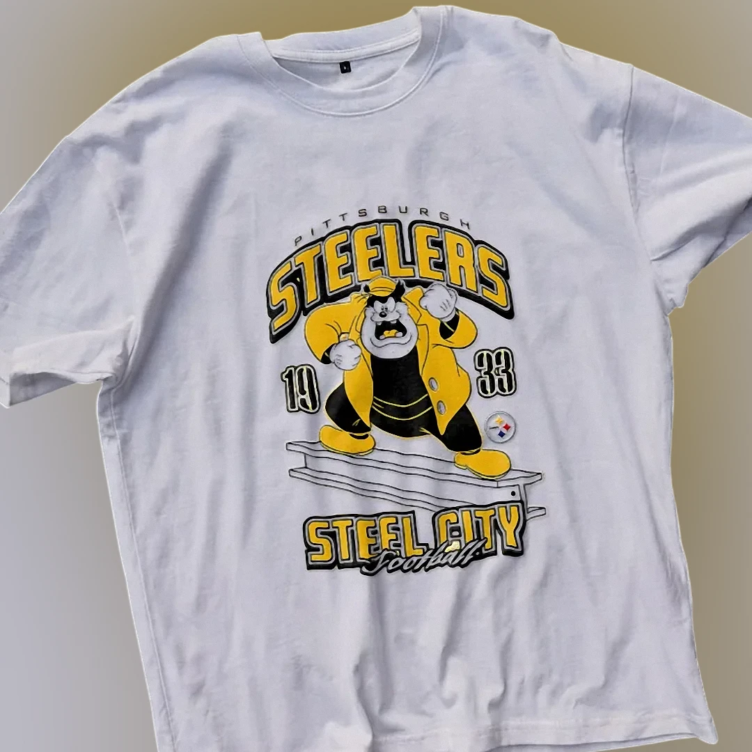 Steelers 1933 Steel City Pete Disney Tee, Vintage Football Graphic T-Shirt available at our Los Angeles warehouse