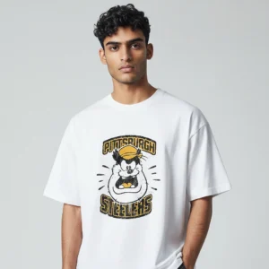 Steelers Taz Vintage Graphic Tee, Cartoon Football Fan Apparel T-Shirt available at our Los Angeles warehouse