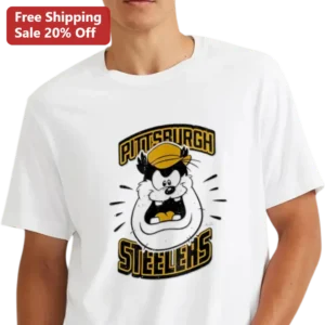 Steelers Taz Vintage Graphic Tee Gift for Football Fans available at our Los Angeles warehouse