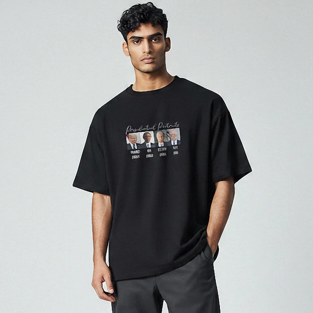 President Portraits Tee US Presidents Graphic T-Shirt Donald Trump Obama Bush Biden History Streetwe available at our Los Angeles warehouse