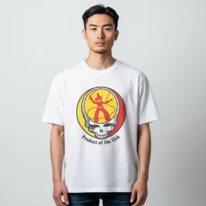 Product of the USA Grateful Dead Steal Your Face Cowboy Graphic Tee, Vintage Americana Rock Band Shi available at our Los Angeles warehouse