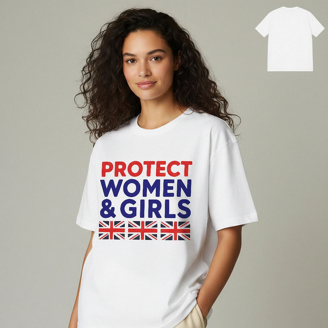 Protect Women Girls Tee UK Union Jack Rights Advocacy T-Shir — Los Angeles Protect Women Girls Tee UK Union Jack Rights Advocacy T-Shirt available at our Los Angeles warehouse