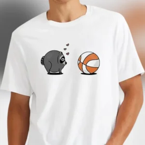 Raccoon Basketball Tee Cute Trash Panda Meme Shirt, Funny Animal Sports Gift for Basketball Lovers