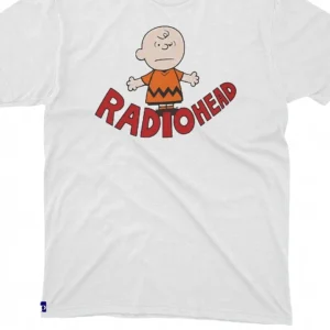 Radiohead Charlie Brown Graphic Tee, Peanuts Mashup Alternative Rock Band T-Shirt for Music Fans available at our Los Angeles warehouse