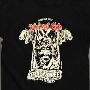 Rainforest Cafe Tracy Tree Secrets Tee, Funny Nostalgic Restaurant Graphic Shirt for Fans
