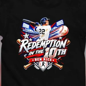 Redemption in the 10th Tee Ben Rice Baseball Graphic T-Shirt for Sports Fans