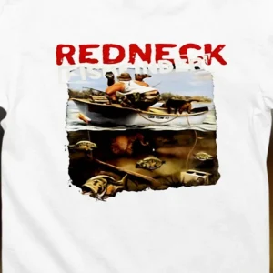 Redneck Fishfinder Funny Fishing Tee, Novelty Angler Graphic T-Shirt, Lake Life Humor Gift for Fishermen