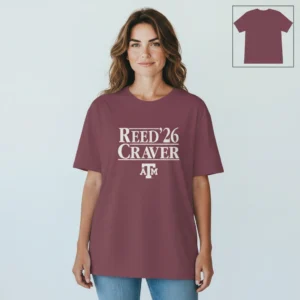 Reed'26 Craver Texas A&M Collegiate Tee, Aggie Pride Class of 2026 Shirt available at our Los Angeles warehouse
