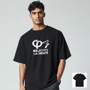 Rejoins La Meute Tee Howling Wolf Silhouette Graphic Shirt Streetwear Gift available at our Los Angeles warehouse