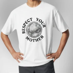 Respect Your Mother Disco Ball Tee, Retro Earth Nature Graphic T-Shirt for Women and Men
