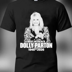 Rest in Peace Dolly Parton 1946-2026 Tee, Country Music Legend Memorial Tribute Shirt for Fans available at our Los Angeles warehouse