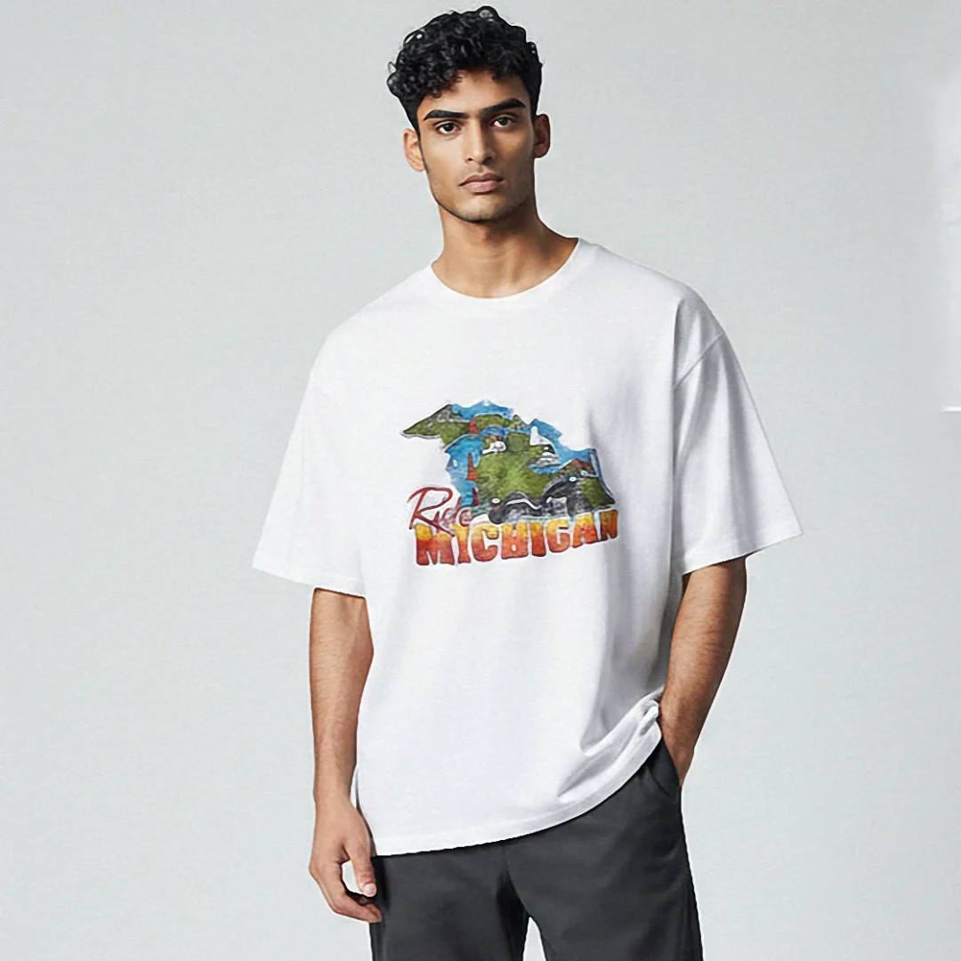 Ride Michigan Tee Vintage State Map Graphic T-Shirt for Men — Los Angeles Ride Michigan Tee Vintage State Map Graphic T-Shirt for Men and Women available at our Los Angeles warehouse