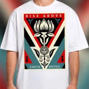 Rise Above Earth Justice Tee Vintage Activist Graphic T-Shirt Environmental Social Justice Shirt