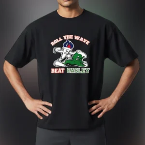 Roll The Wave Beat Easley Graphic Tee Mascot Rivalry Slogan Tee