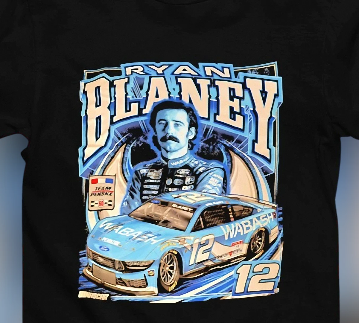 Ryan Blaney Team Penske No. 12 Wabash Racing Graphic Tee, Retro Motorsport Shirt Gift for Racing Fans