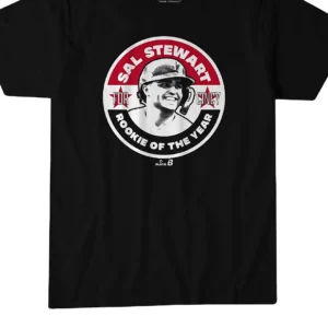 Sal Stewart for Cincy Rookie of the Year Tee, Cincinnati Baseball Fan Graphic T-Shirt available at our Los Angeles warehouse