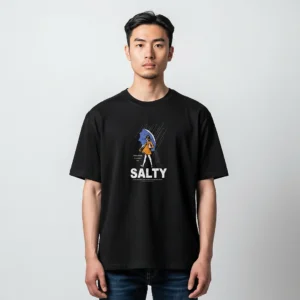Salty Raincoat Girl Graphic Tee, Funny Sarcastic Salt Humor T-Shirt for Casual Streetwear available at our Los Angeles warehouse