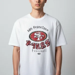 San Francisco 49ers Football Tee Vintage Sketch Graphic T-Shirt for Fans available at our Los Angeles warehouse