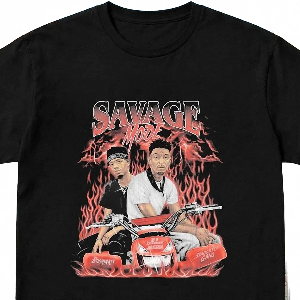 Savage Mode 21 Savage Vintage Rap Graphic Tee, Retro Hip Hop Streetwear T-Shirt Gift