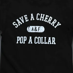 Save a Cherry Pop a Collar Tee Vintage Y2K Preppy Slogan Graphic T-Shirt