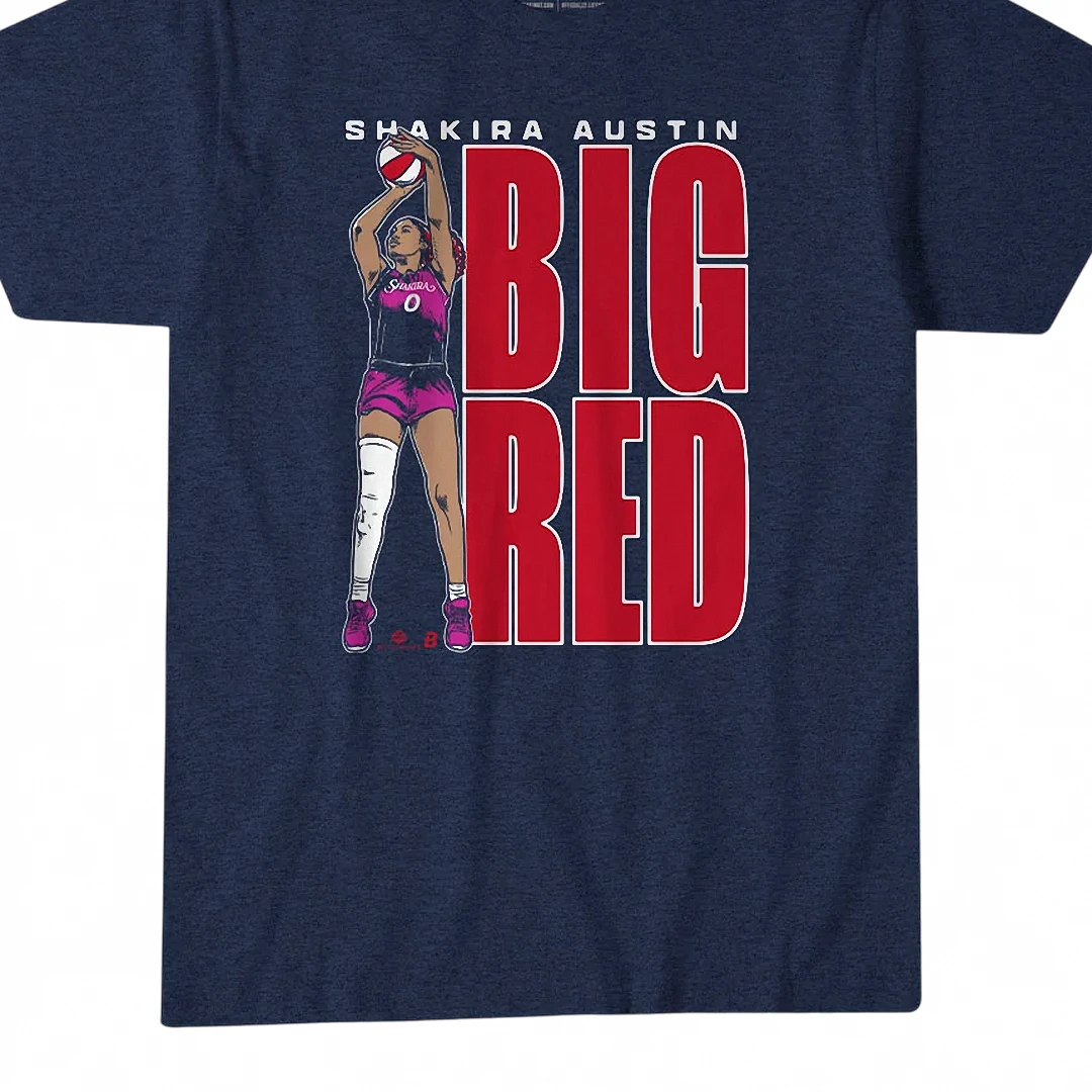 Shakira Austin Big Red Basketball Tee, Women's Basketball Fa — Los Angeles Shakira Austin Big Red Basketball Tee, Women's Basketball Fan Graphic Shirt for Game Day available at our Los Angeles warehouse