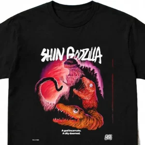 Shin Godzilla A God Incarnate A City Doomed Graphic Tee, Retro Japanese Kaiju Monster Movie Horror Shirt Gift