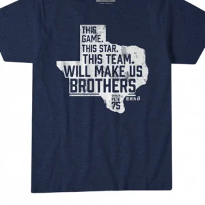 Shiyazh Pete 75 This Game This Star Texas Football Tee, Distressed Sports Graphic T-Shirt available at our Los Angeles warehouse