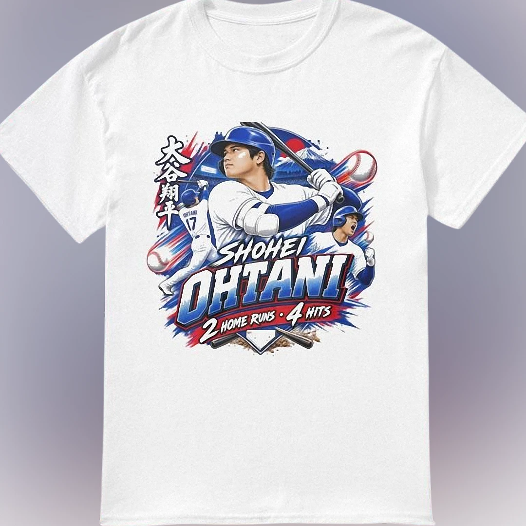 Shohei Ohtani 2 Home Runs 4 Hits Tee, Baseball Fan Graphic Shirt