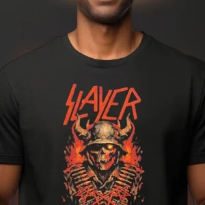 Slayer Band Tee Heavy Metal Skull Soldier Graphic Shirt, Thrash Rock Concert Tee Gift for Metalheads