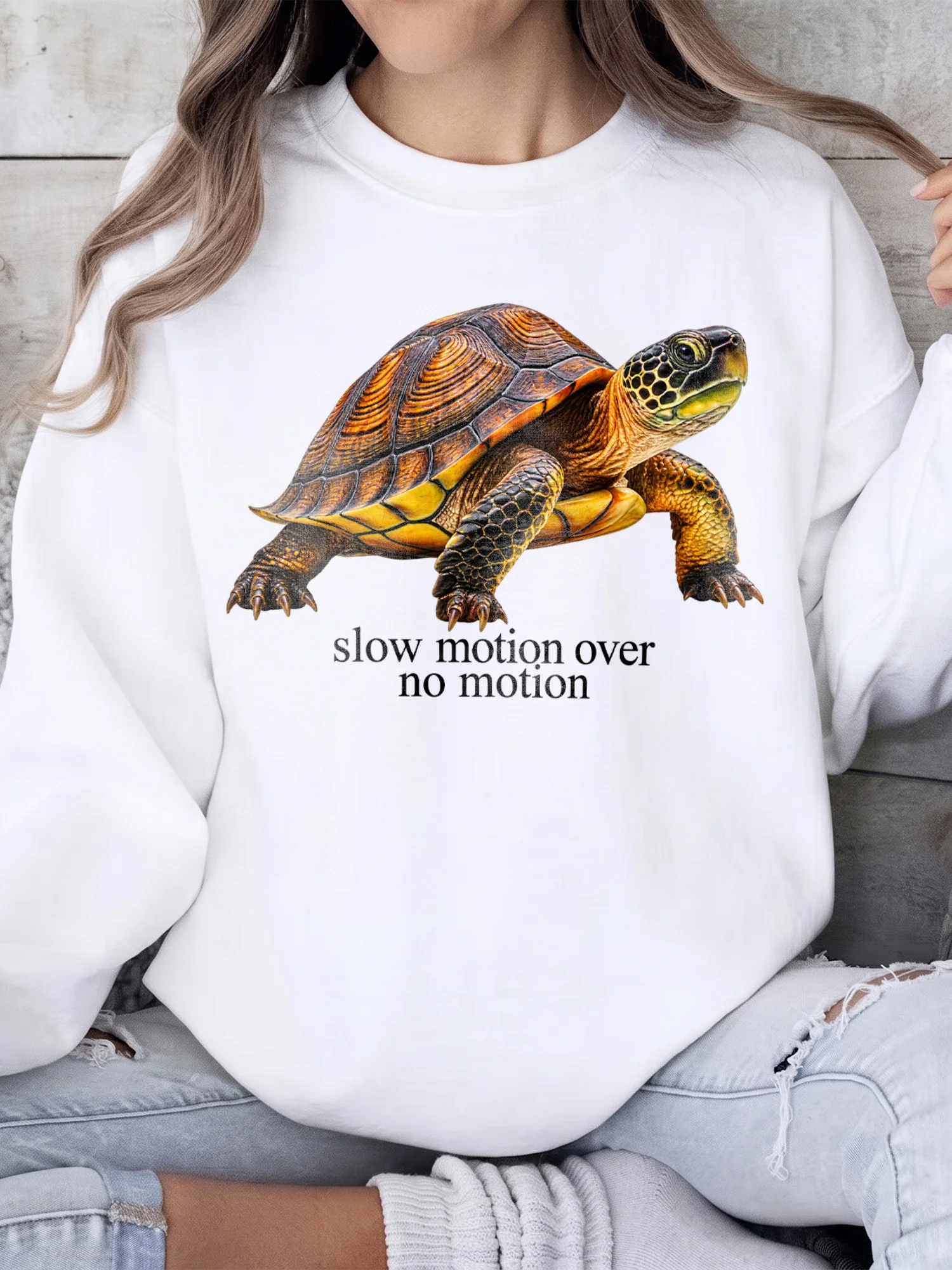 Slow Motion Over No Motion Turtle Graphic Tee Funny Motivational Shirt