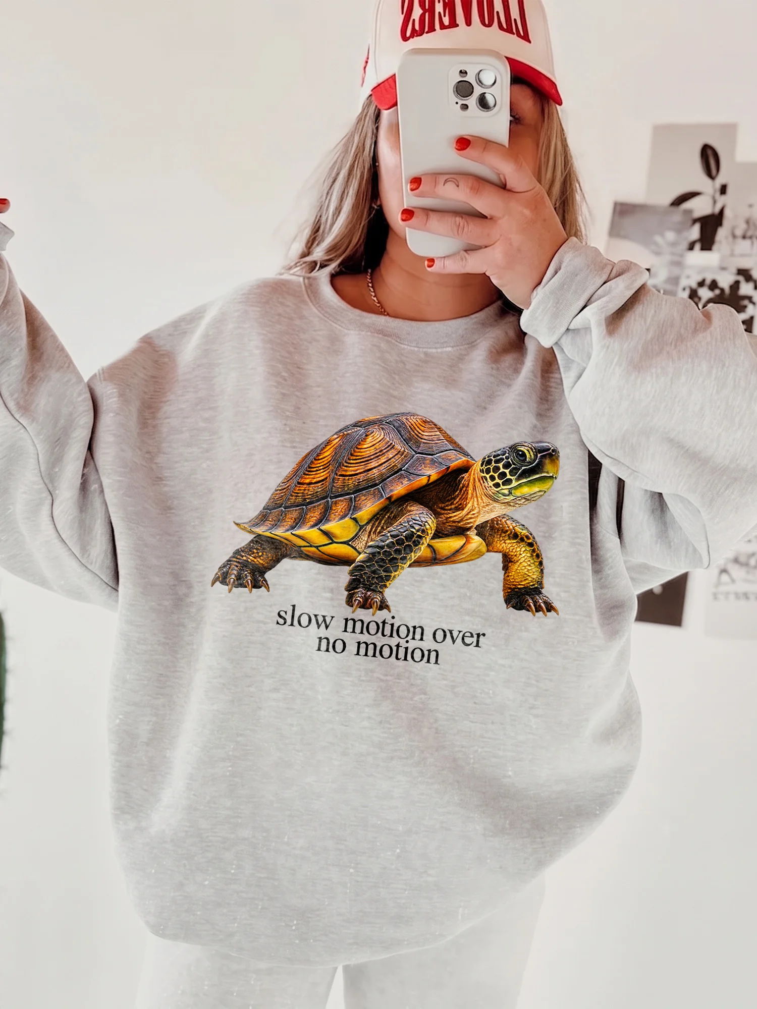 Slow Motion Over No Motion Turtle Graphic Tee Funny Motivational Shirt