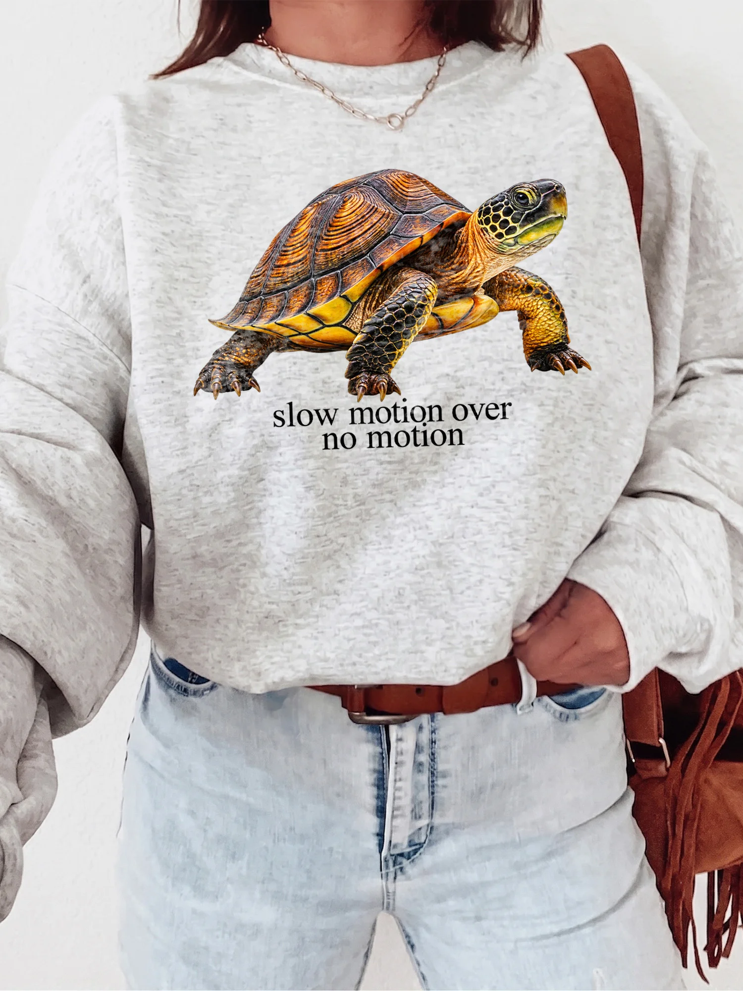 Slow Motion Over No Motion Turtle Graphic Tee Funny Motivational Shirt