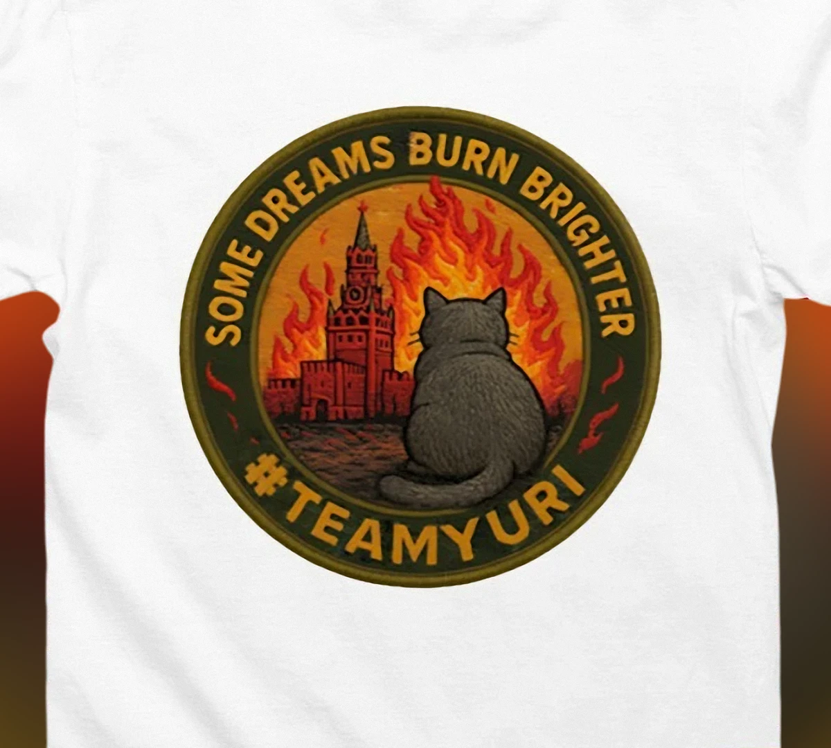 Some Dreams Burn Brighter Team Yuri Cat Graphic Tee, Funny Burning Castle Fandom Supporter Shirt