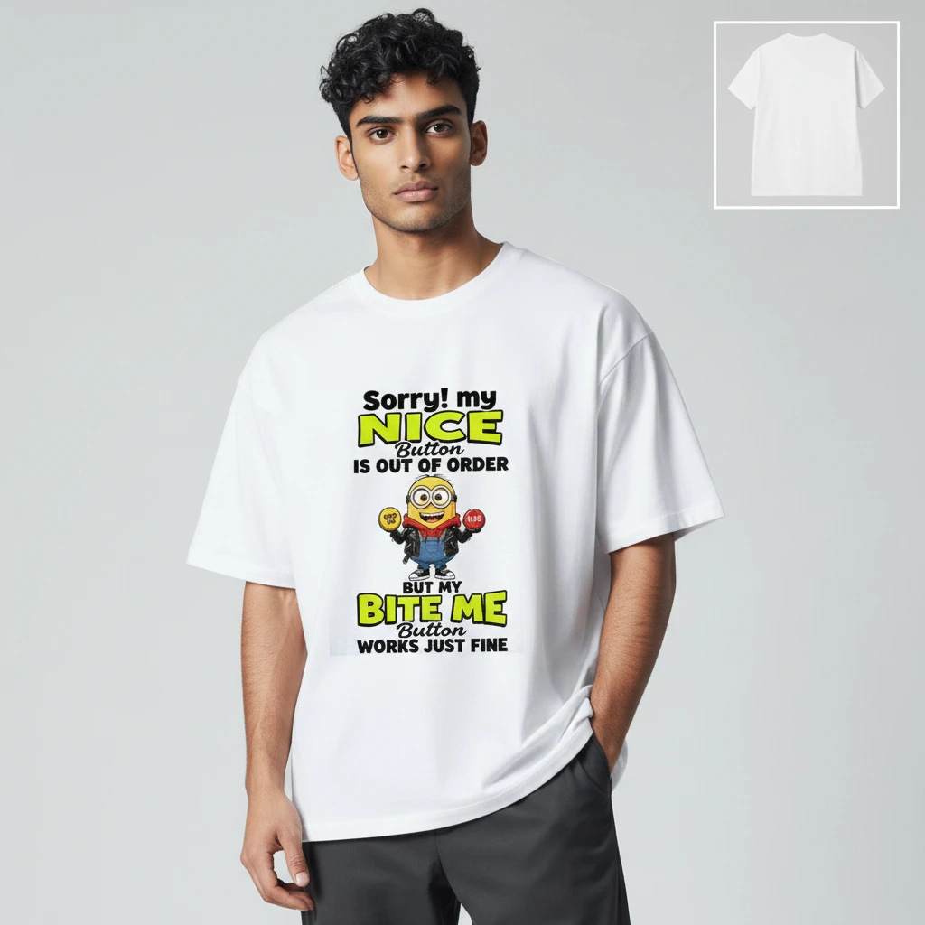 Sorry My Nice Button Is Out Of Order Tee Funny Sarcastic Quo — Los Angeles Sorry My Nice Button Is Out Of Order Tee Funny Sarcastic Quote Graphic T-Shirt available at our Los Angeles warehouse