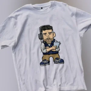 Sports Coach Cartoon Illustration Tee, Funny Football Coach Graphic T-Shirt Gift available at our Los Angeles warehouse
