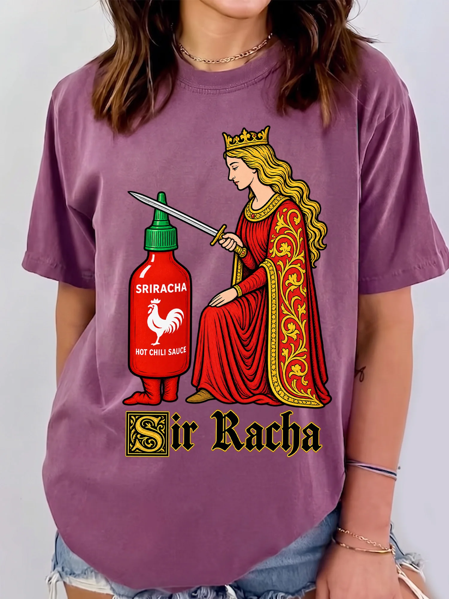 Sriracha Hot Chili Sauce Sweatshirt Funny Sir Racha Pun Spicy Food Lover Gift